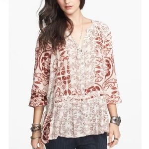 Anthropologie Free People Ratio Print Boho Tunic